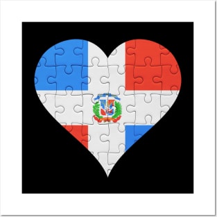 Dominican Jigsaw Puzzle Heart Design - Gift for Dominican With Dominican Republic Roots Posters and Art